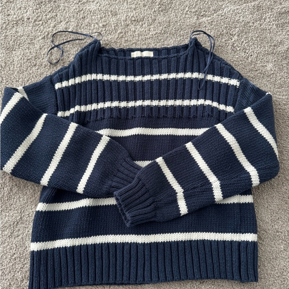 Lucky brand XS Navy and white striped sweater